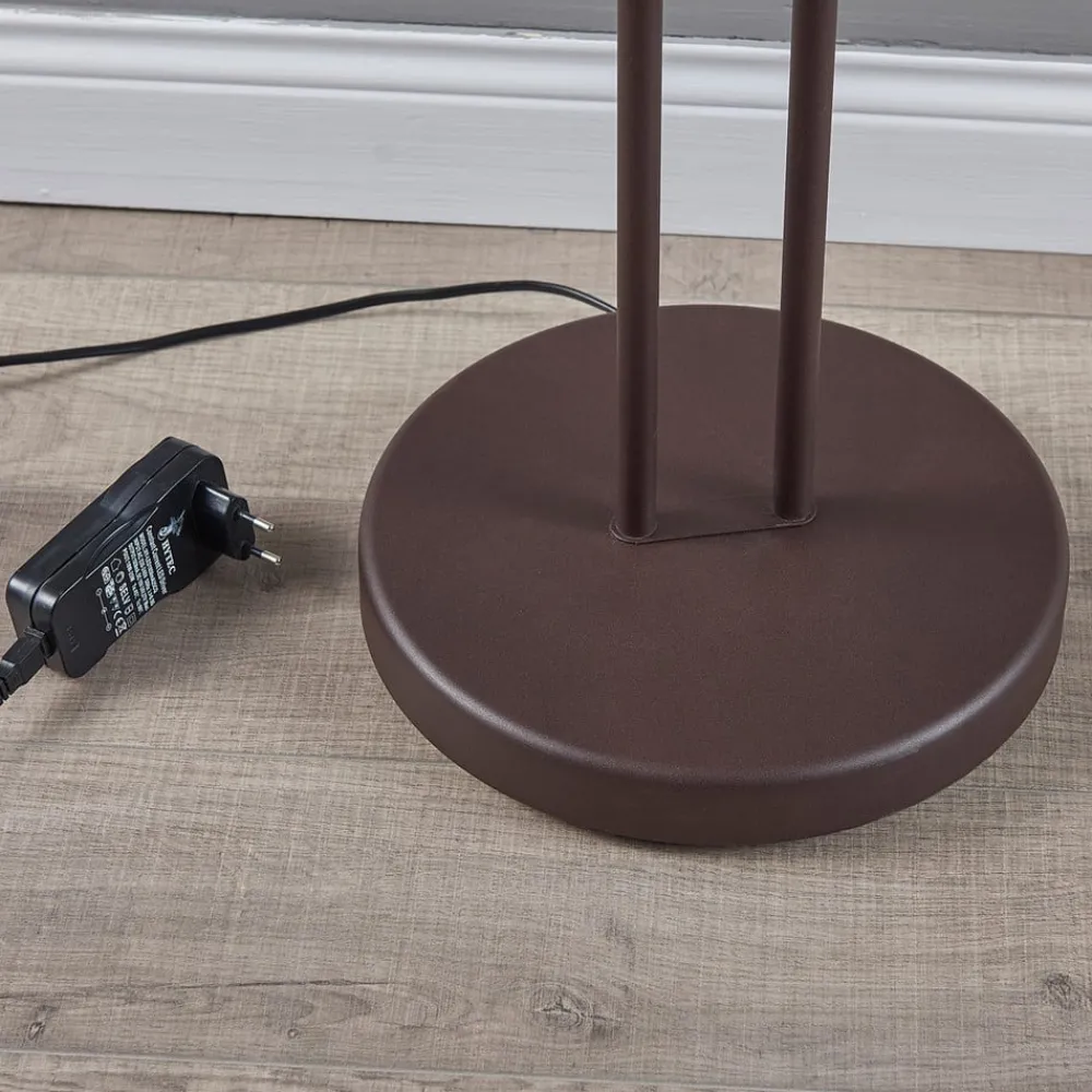 Lindby LED-gulvlampe Yveta, rustfarget, metall, dimbar| Led-Innendørs|Gulvlamper