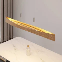 Lindby LED-hengelampe Beazina, eik, metall, 118 cm| Led-Innendørs