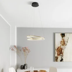 Lindby LED-hengelampe Davian, messingfarget, 49 cm, dimbar| Design- Og Hotellbelysning|Led-Innendørs