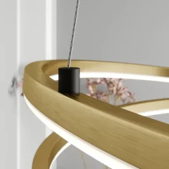 Lindby LED-hengelampe Davian, messingfarget, 49 cm, dimbar| Design- Og Hotellbelysning|Led-Innendørs