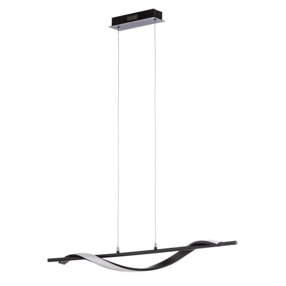 Lindby LED-hengelampe Munja, svart, metall, dimbar| Pendellamper