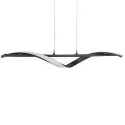 Lindby LED-hengelampe Munja, svart, metall, dimbar| Pendellamper