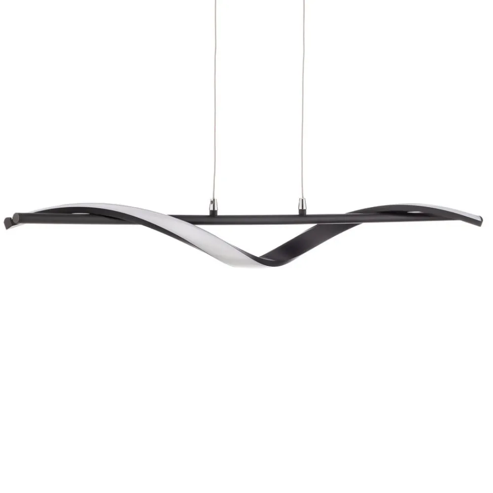 Lindby LED-hengelampe Munja, svart, metall, dimbar| Pendellamper