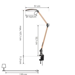 Lindby LED-klemmelampe Nyxaris, gull, metall, CCT, 52 cm Outlet
