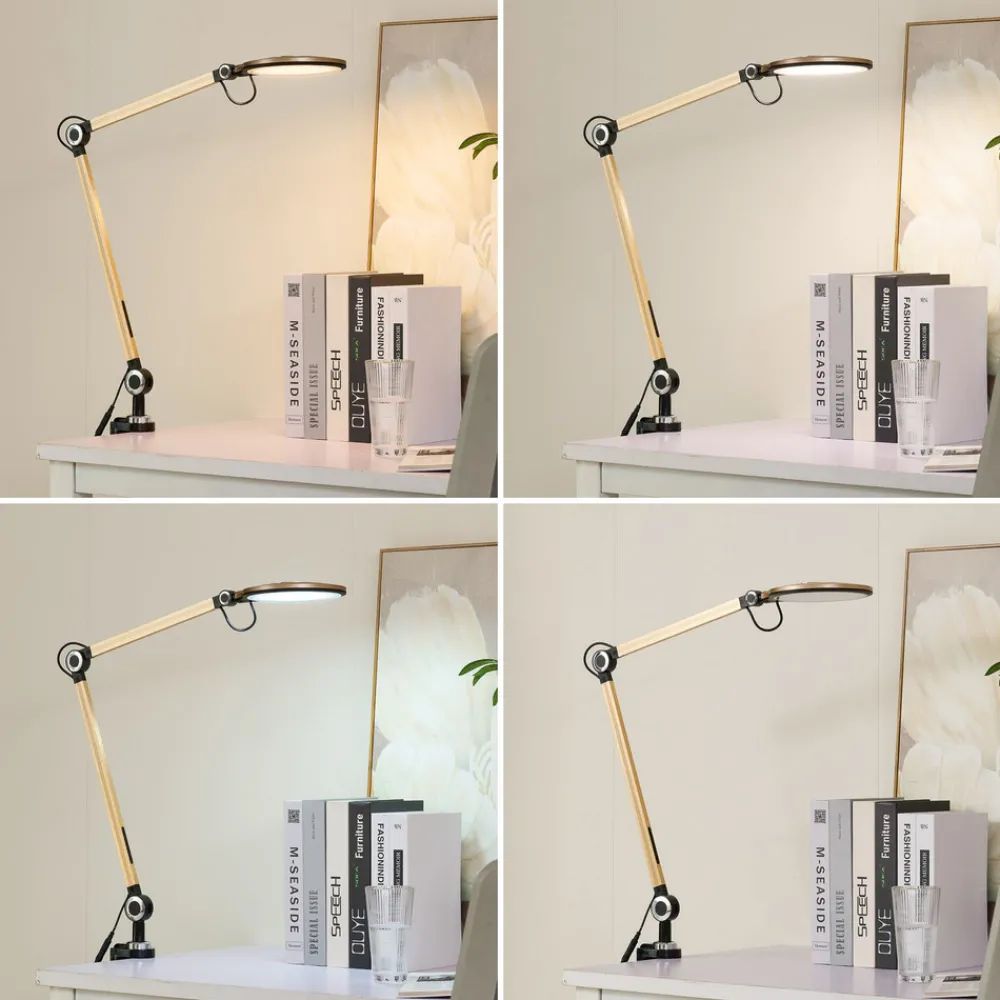 Lindby LED-klemmelampe Nyxaris, gull, metall, CCT, 52 cm Outlet