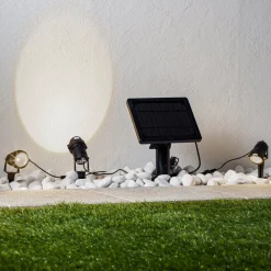 Lindby LED-lampe med jordspyd Malida, sett med 3, svart| Kommersiell Utebelysning|Led-Utendørs