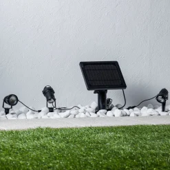 Lindby LED-lampe med jordspyd Malida, sett med 3, svart| Kommersiell Utebelysning|Led-Utendørs