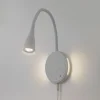 Lindby LED-leselampe Zayna, hvit, plast, dimbar| Led-Innendørs|Vegglamper
