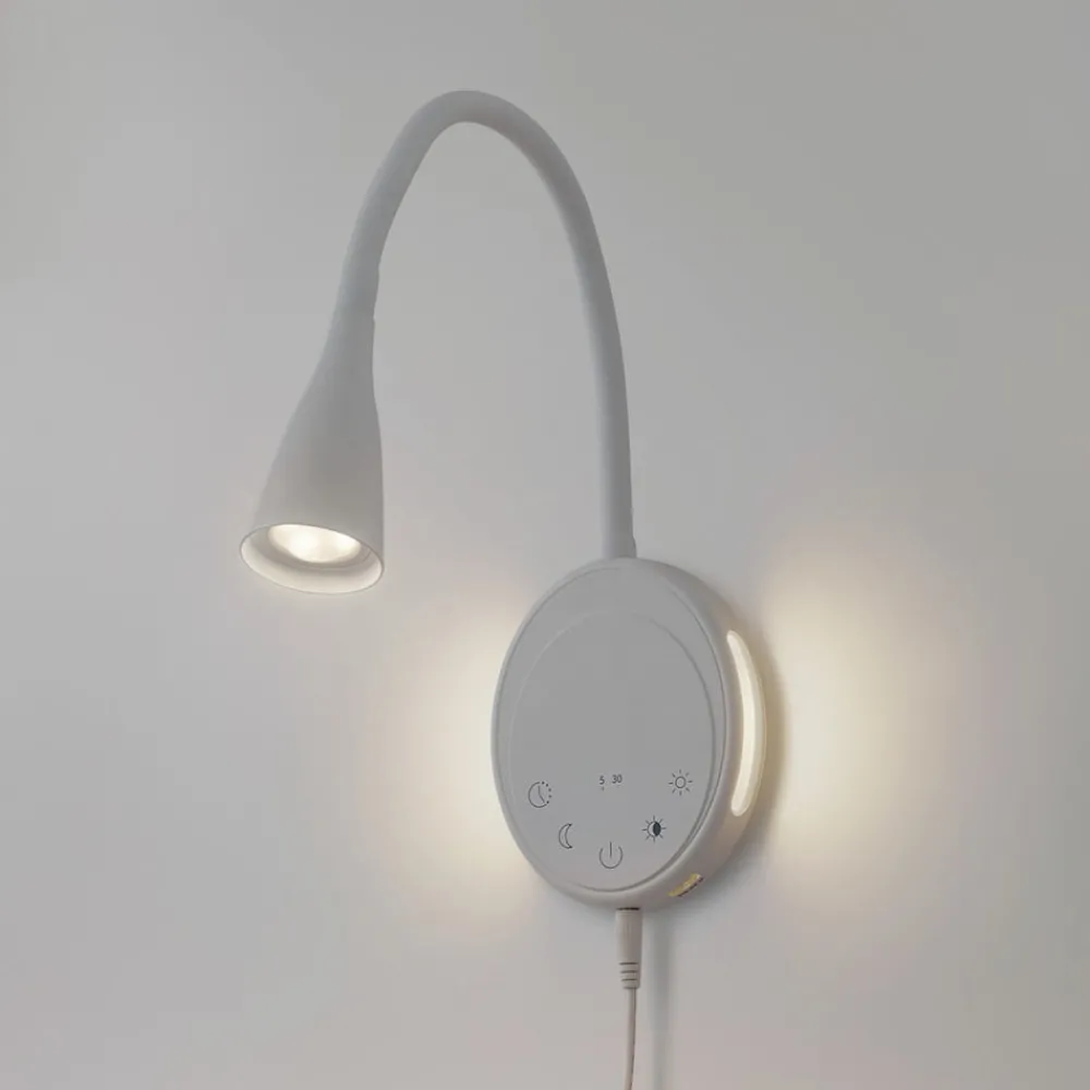 Lindby LED-leselampe Zayna, hvit, plast, dimbar| Led-Innendørs|Vegglamper