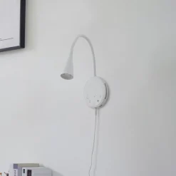 Lindby LED-leselampe Zayna, hvit, plast, dimbar| Led-Innendørs|Vegglamper