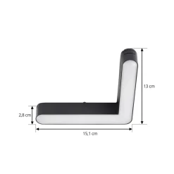 Lindby LED-list 48V Lumaro, svart, L-formet, dimbar