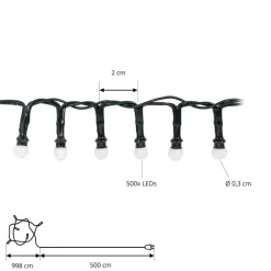 Lindby LED-lyskjede Miyu, 1 800 K, timer, 15 m, IP44| Julebelysning|Dekorasjonsbelysning