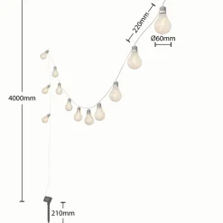 Lindby LED-lyslenke Lampini, 200 cm, svart, IP44| Dekorasjonsbelysning|Terrassebelysning