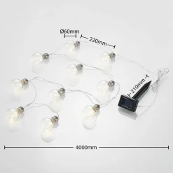 Lindby LED-lyslenke Lampini, 200 cm, svart, IP44| Dekorasjonsbelysning|Terrassebelysning