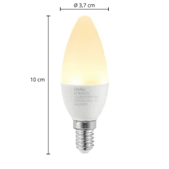 Lindby LED-mignonpære, E14, C35, 4,5 W, opal, 3 000 K Best