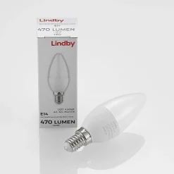 Lindby LED-mignonpære, E14, C35, 4,5 W, opal, 3 000 K Best