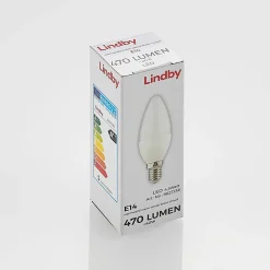 Lindby LED-mignonpære, E14, C35, 4,5 W, opal, 3 000 K Best