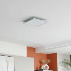 Lindby LED-panel Enhife, hvit, 40 x 40 cm, metall, 4 000 K