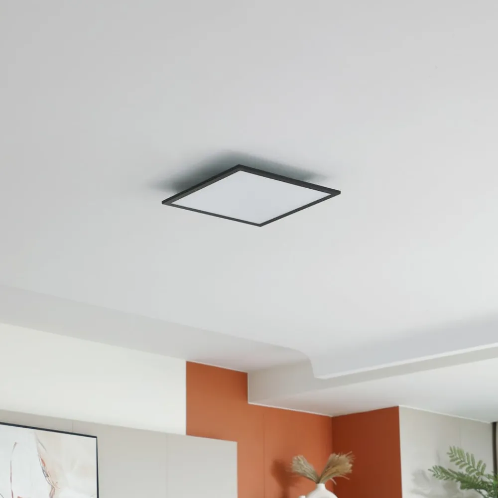 Lindby LED-panel Enhife, svart, 40 x 40 cm, metall, 4 000K| Butikkbelysning|Led-Innendørs