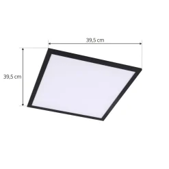 Lindby LED-panel Enhife, svart, 40 x 40 cm, metall, 4 000K| Butikkbelysning|Led-Innendørs