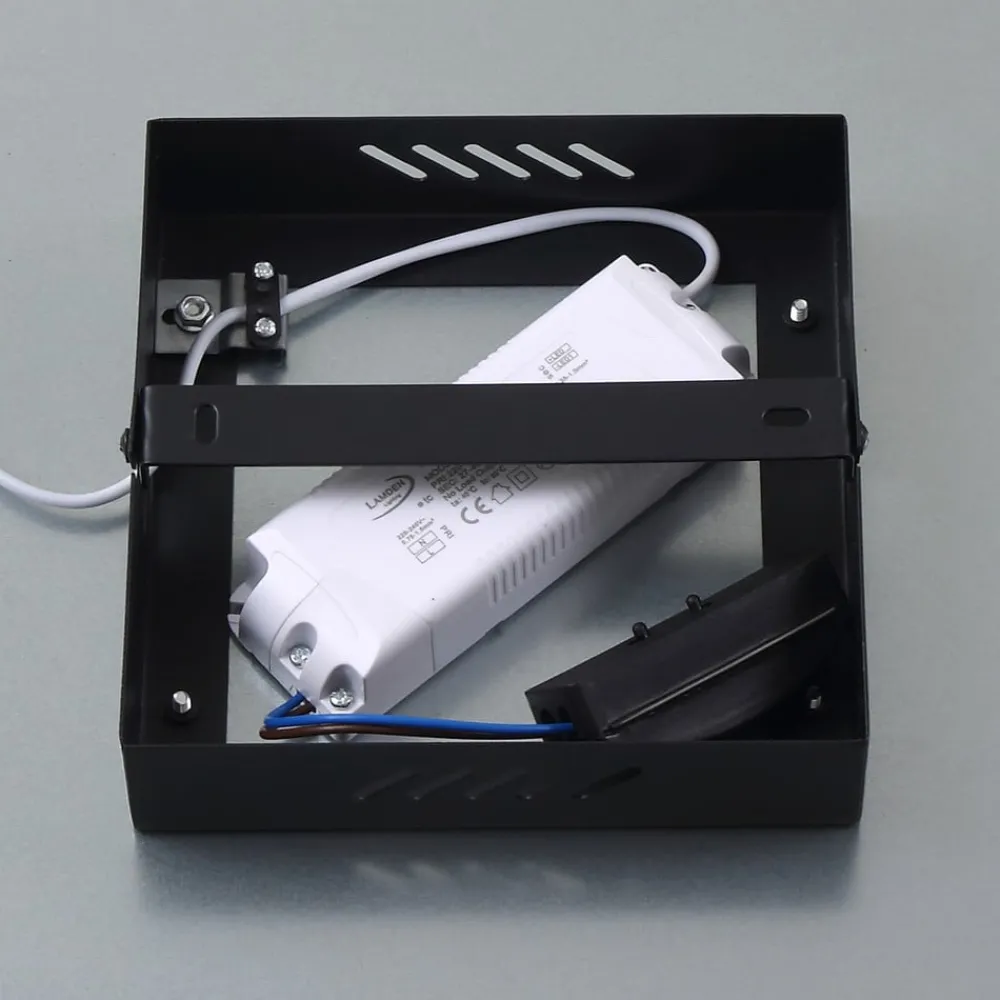 Lindby LED-panel Enhife, svart, 40 x 40 cm, metall, 4 000K| Butikkbelysning|Led-Innendørs