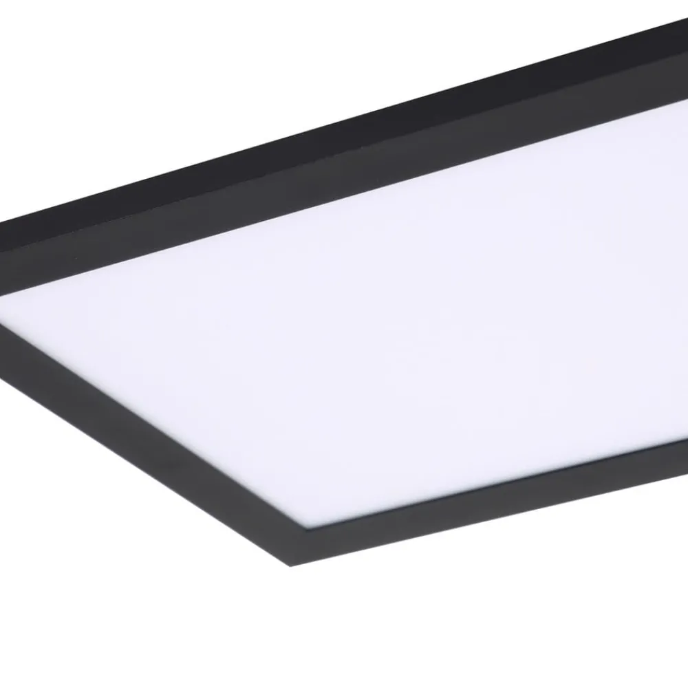 Lindby LED-panel Enhife, svart, 80 x 20 cm, metall, 4 000K
