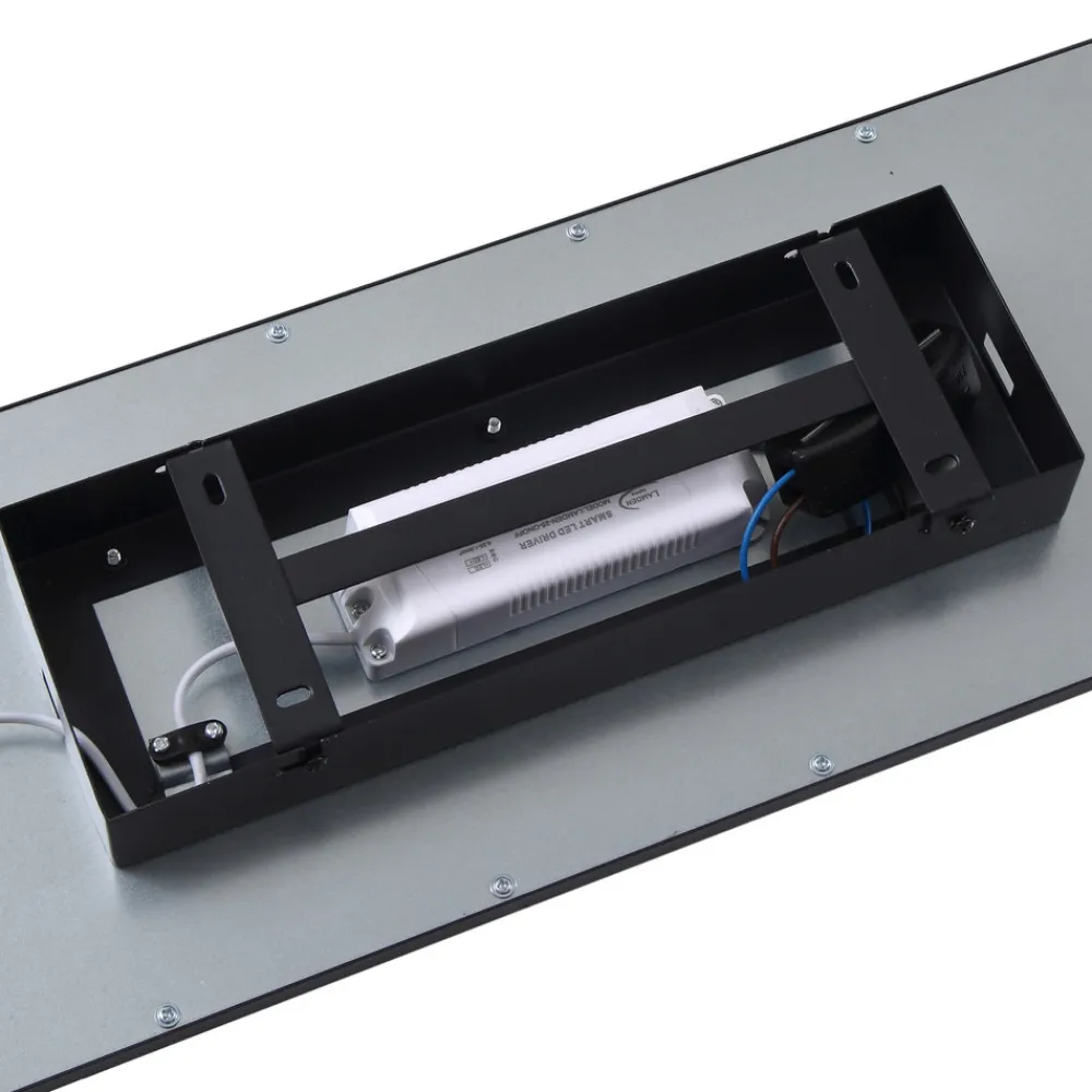 Lindby LED-panel Enhife, svart, 80 x 20 cm, metall, 4 000K