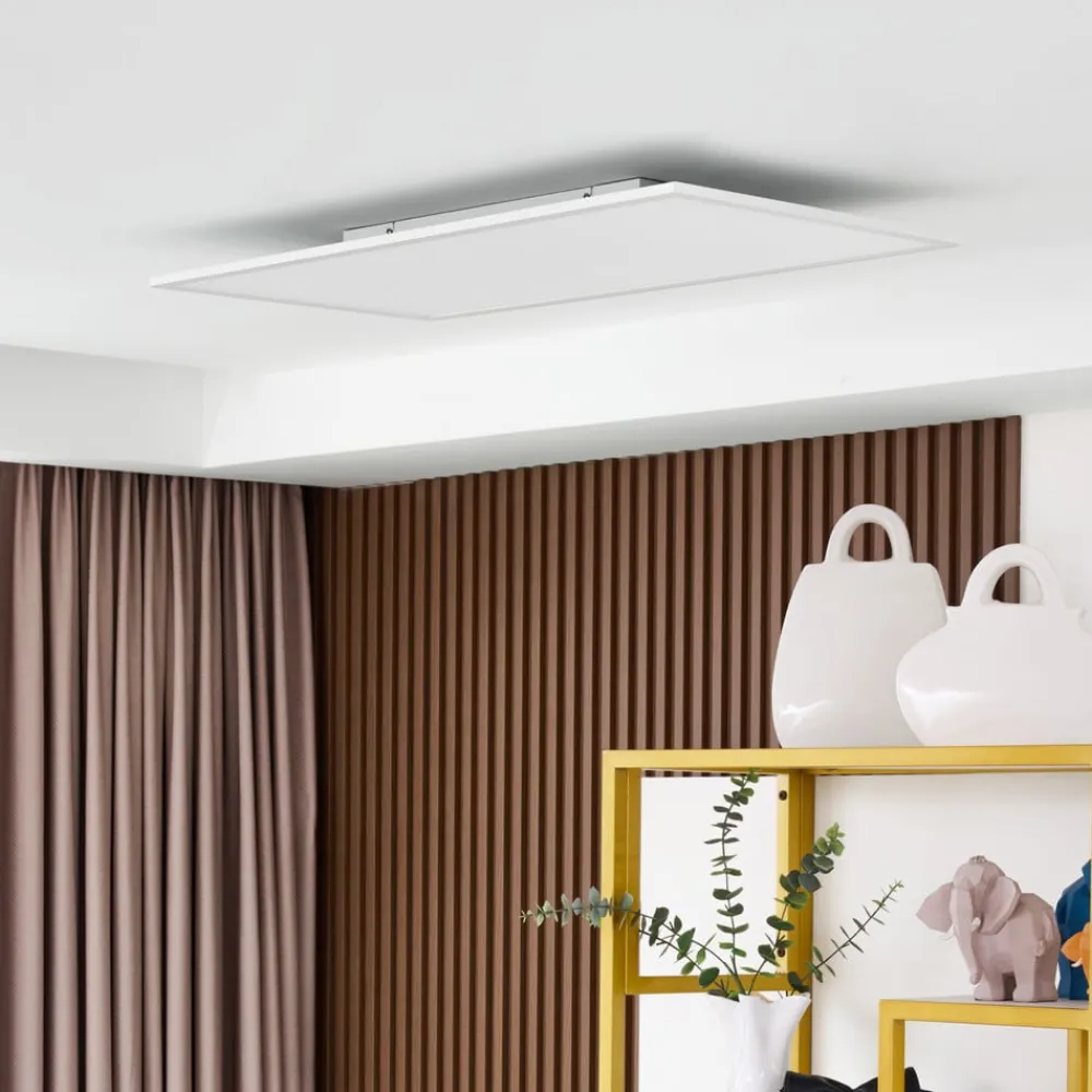 Lindby LED-panel Lamin, hvit, 80 cm, CCT, dimbar, fjernkontroll| Butikkbelysning|Design- Og Hotellbelysning