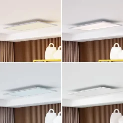 Lindby LED-panel Lamin, hvit, 80 cm, CCT, dimbar, fjernkontroll| Butikkbelysning|Design- Og Hotellbelysning