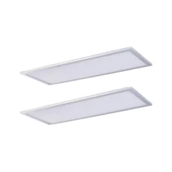 Lindby LED-panel Livel, sett med 2 stk, 4000 K, 80 x 30 cm, sølv| Butikkbelysning|Design- Og Hotellbelysning