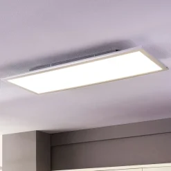 Lindby LED-panel Livel, sett med 2 stk, 4000 K, 80 x 30 cm, sølv| Butikkbelysning|Design- Og Hotellbelysning