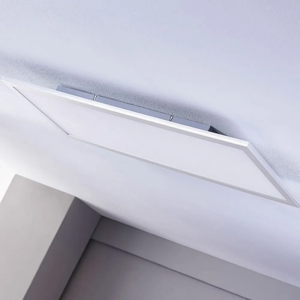 Lindby LED-panel Livel, sett med 2 stk, 4000 K, 80 x 30 cm, sølv| Butikkbelysning|Design- Og Hotellbelysning