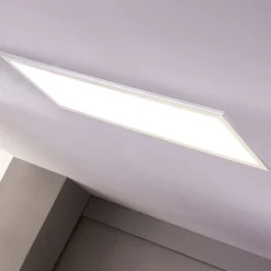 Lindby LED-panel Livel, sett med 2 stk, 4000 K, 80 x 30 cm, sølv| Butikkbelysning|Design- Og Hotellbelysning
