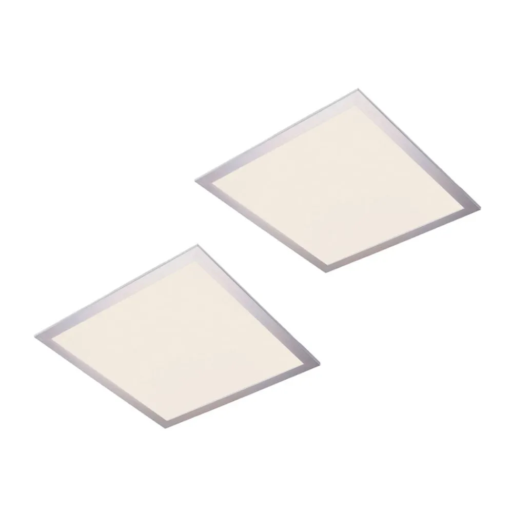 Lindby LED-panel Livel, sett med 2 stk, 4000 K, 40 x 40 cm, sølv Sale
