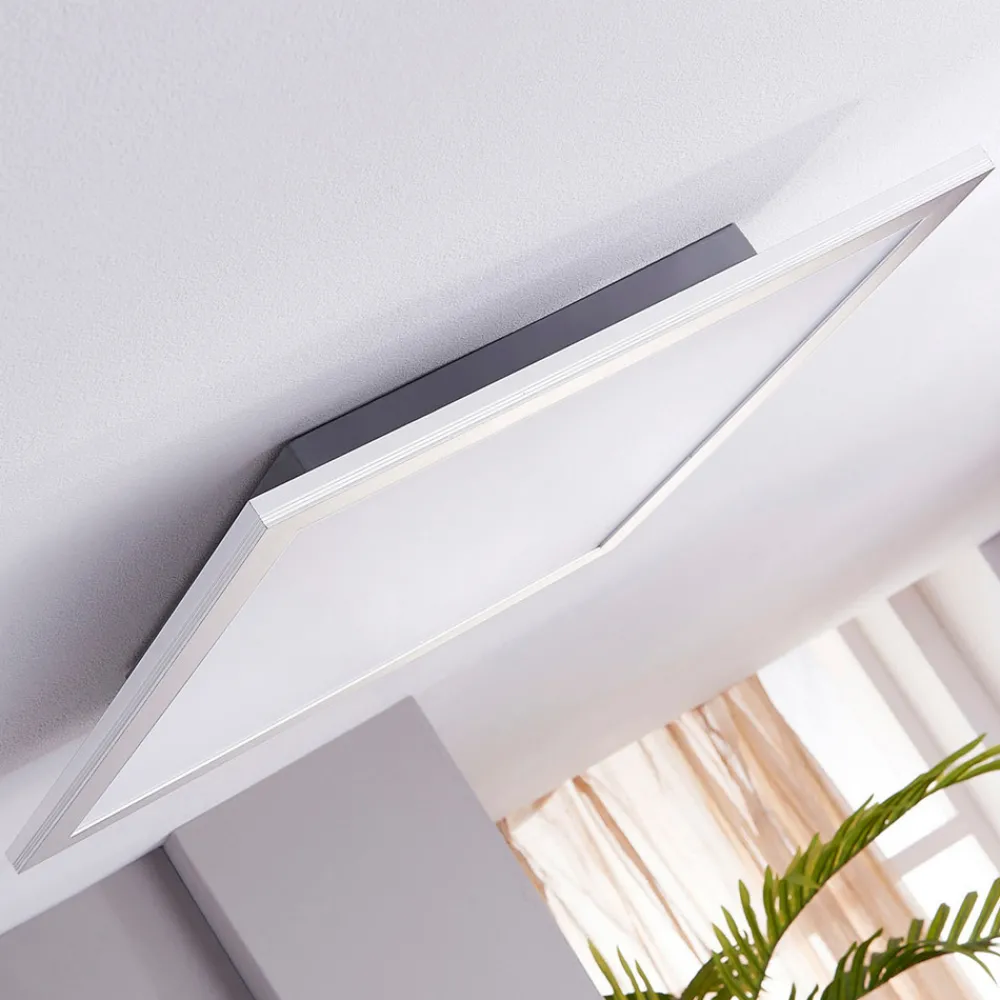 Lindby LED-panel Livel, sett med 2 stk, 4000 K, 40 x 40 cm, sølv Sale