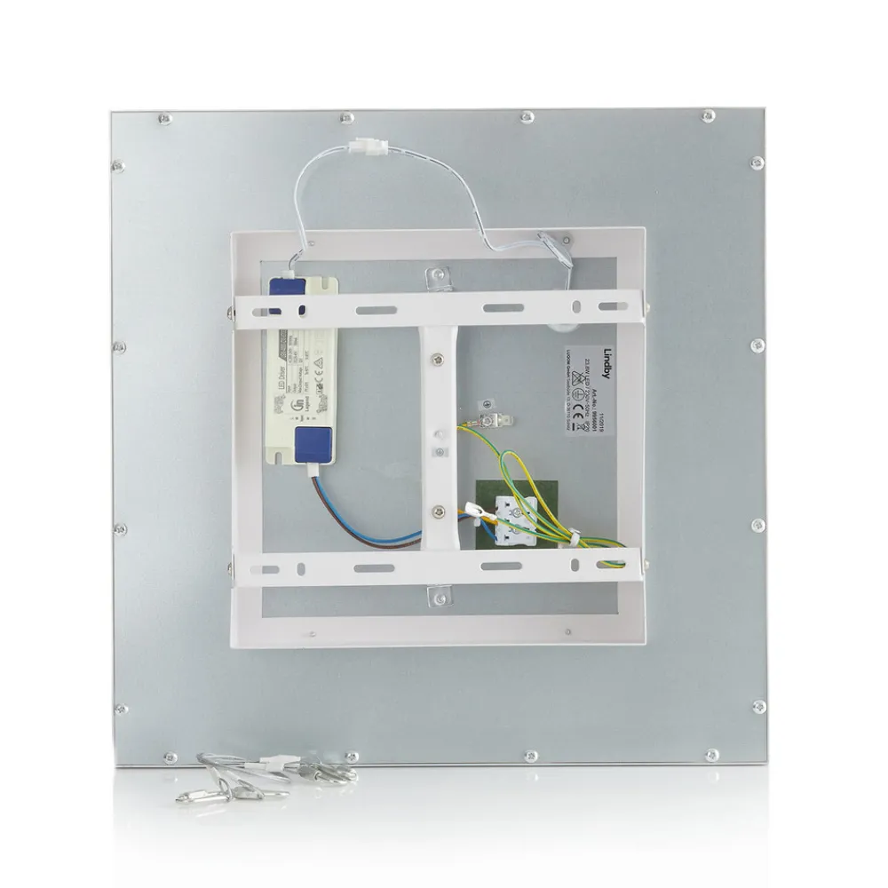 Lindby LED-panel Livel, sett med 2 stk, 4000 K, 40 x 40 cm, sølv Sale