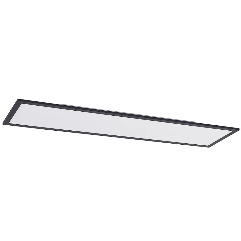 Lindby LED-panel Nelios, 120 x 30 cm, 4000K, svart, metall Sale