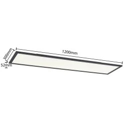 Lindby LED-panel Nelios, 120 x 30 cm, 4000K, svart, metall Sale
