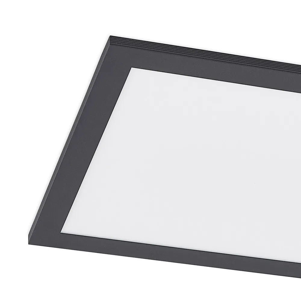 Lindby LED-panel Nelios, 120 x 30 cm, 4000K, svart, metall Sale