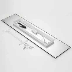 Lindby LED-panel Nelios, 120 x 30 cm, 4000K, svart, metall Sale