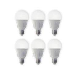 Lindby LED-pære, sett med 6 stk, E27, 8,5 W, matt, 3 000 K| E27 Pærer