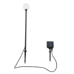 Lindby LED-solcellelampe Brindley, svart, glass, IP65| Utespotter