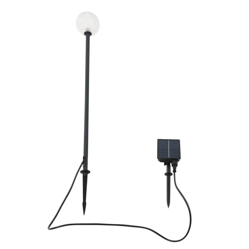 Lindby LED-solcellelampe Brindley, svart, glass, IP65| Utespotter