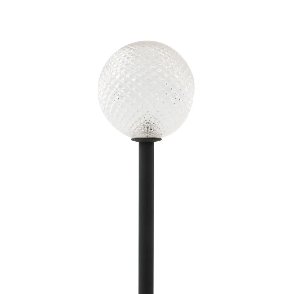 Lindby LED-solcellelampe Brindley, svart, glass, IP65| Utespotter