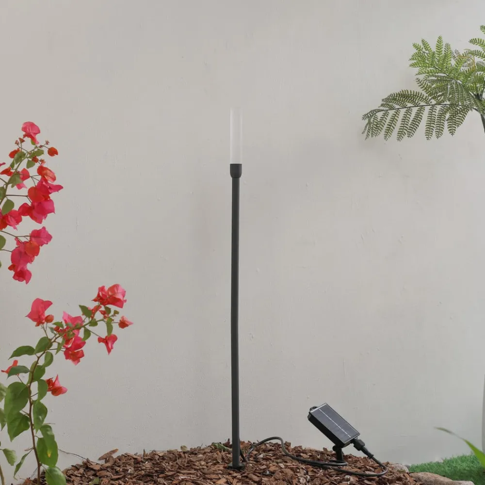 Lindby LED-solcellelampe Balian, svart, aluminium, 3 000 K| Utespotter