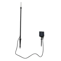 Lindby LED-solcellelampe Balian, svart, aluminium, 3 000 K| Utespotter