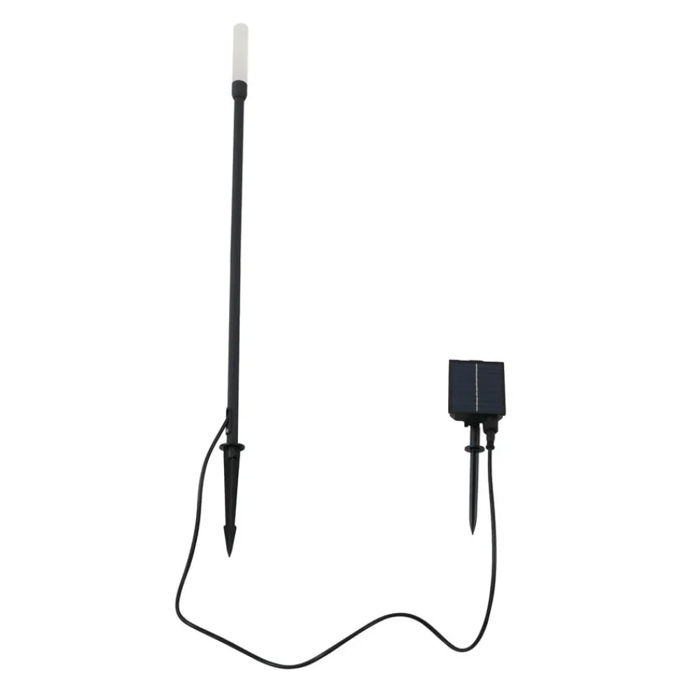 Lindby LED-solcellelampe Balian, svart, aluminium, 3 000 K| Utespotter