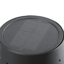 Lindby LED-solcellelampe Hilario, svart, jern, oppladbart batteri| Terrassebelysning|Solcellelamper