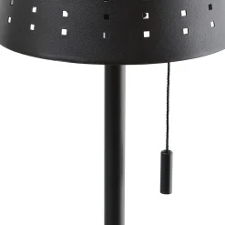 Lindby LED-solcellelampe Hilario, svart, jern, oppladbart batteri| Terrassebelysning|Solcellelamper