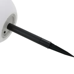 Lindby LED-solcellelampe Lago, Ø 25 cm, globus, jordspyd, hvit Discount